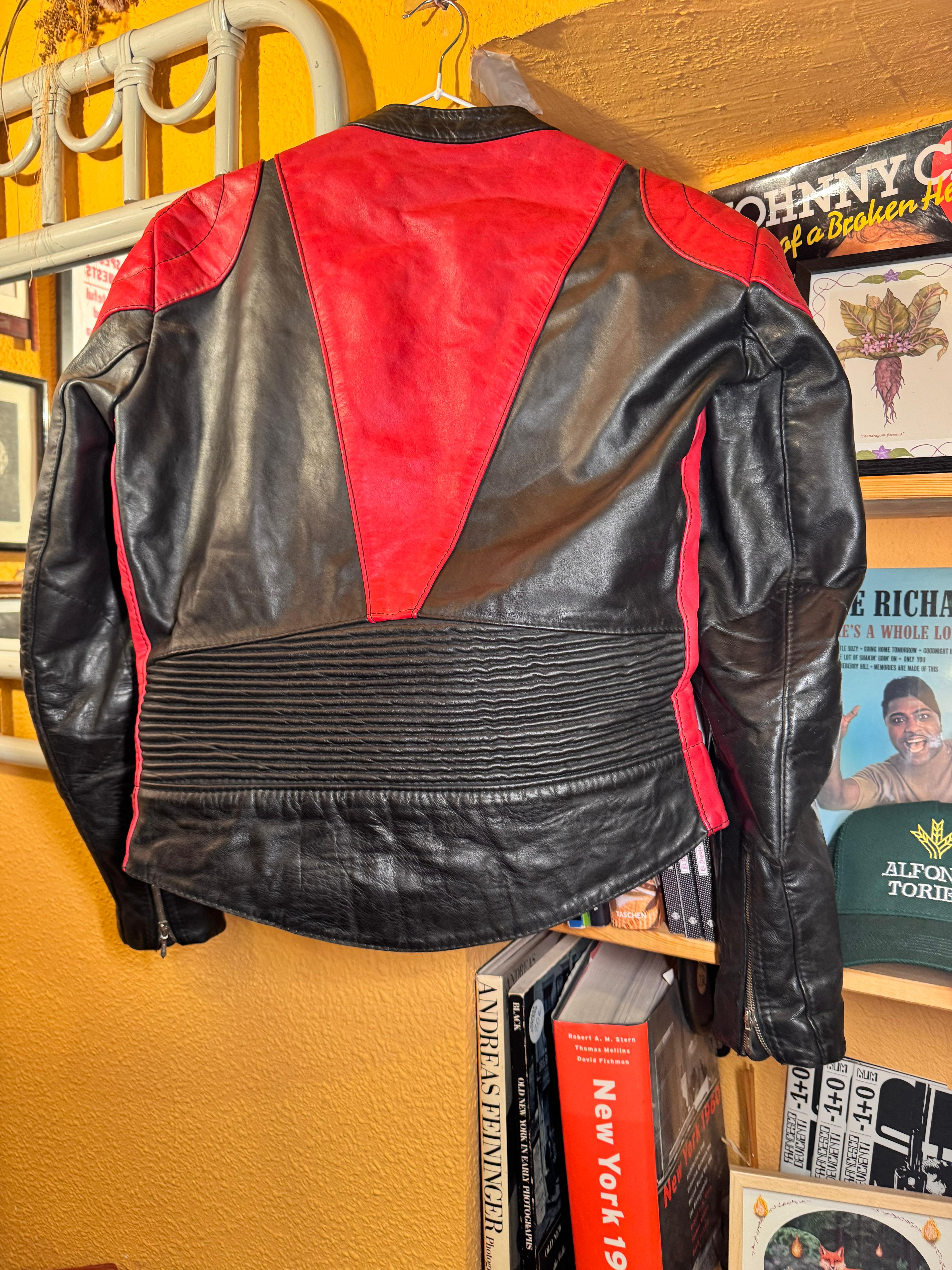 Chaqueta Vintage de Cuero Biker