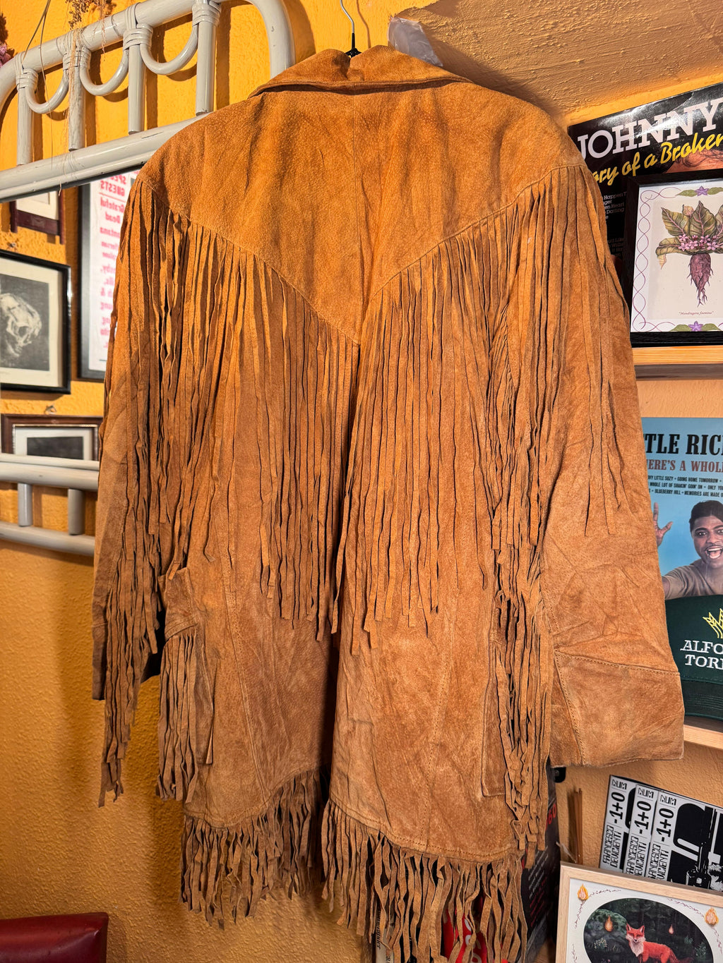 Chaqueta Vintage de Ante con Flecos