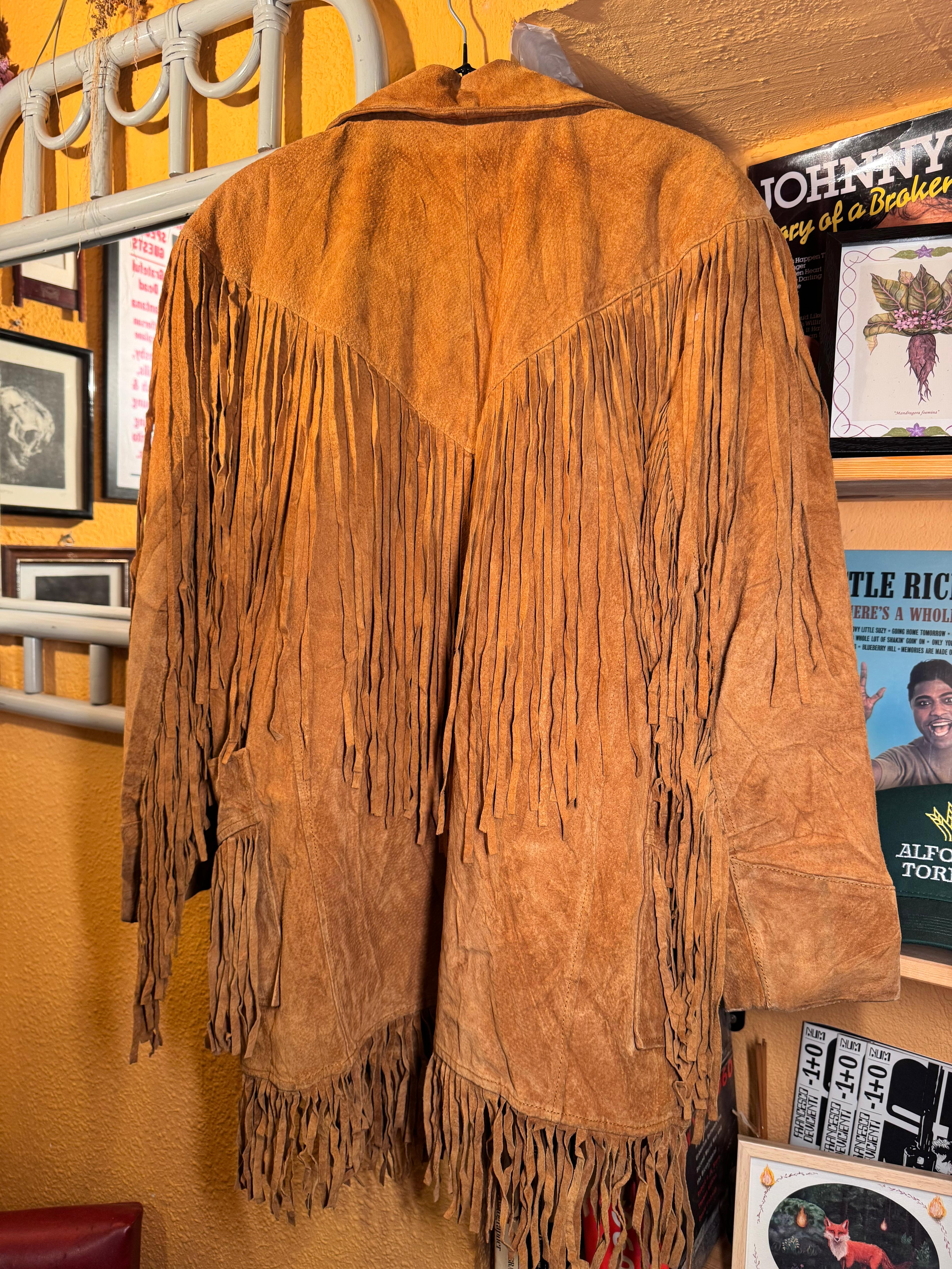 Chaqueta Vintage de Ante con Flecos