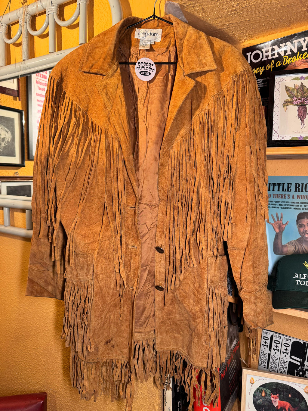 Chaqueta Vintage de Ante con Flecos