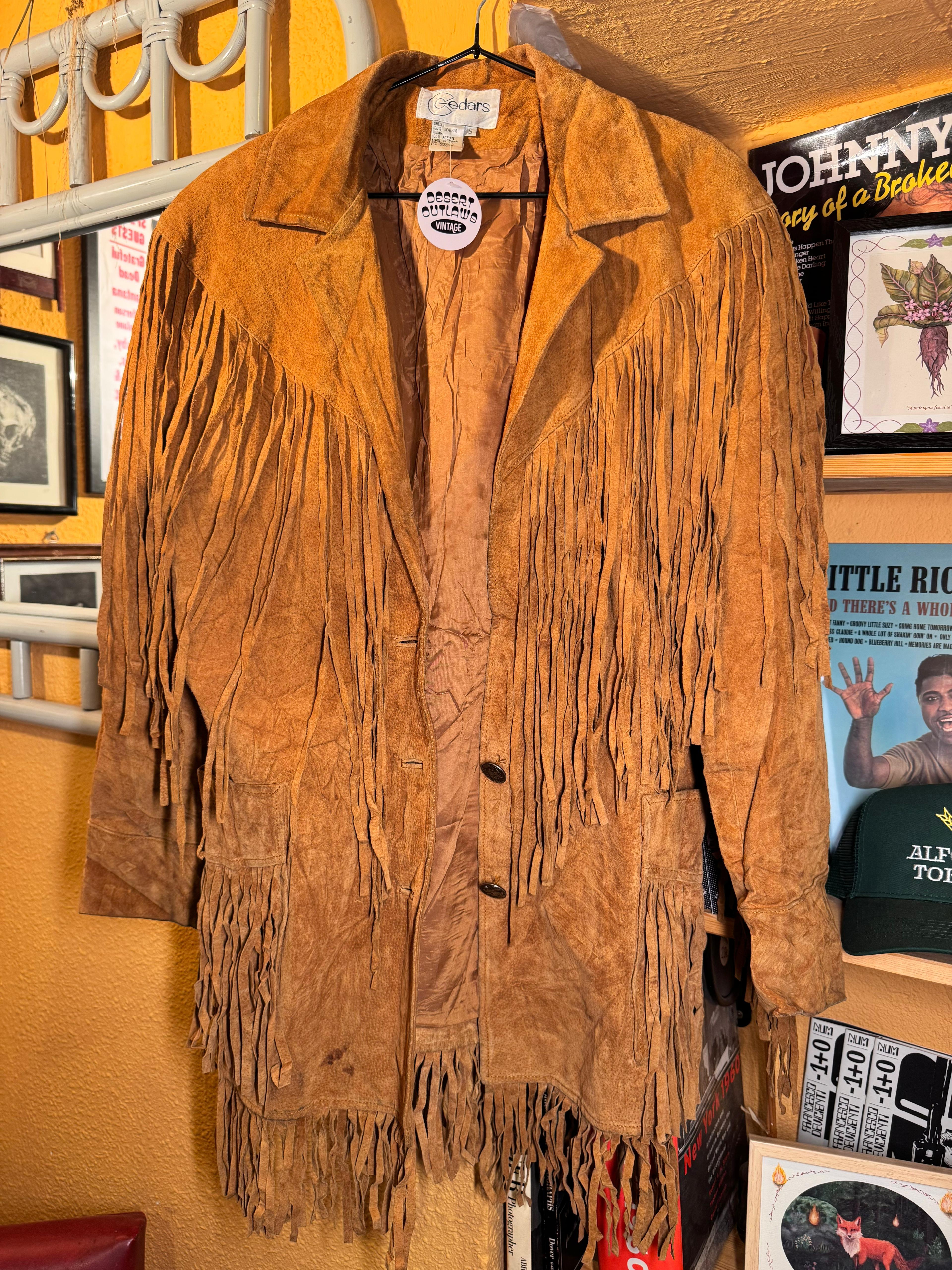 Chaqueta Vintage de Ante con Flecos