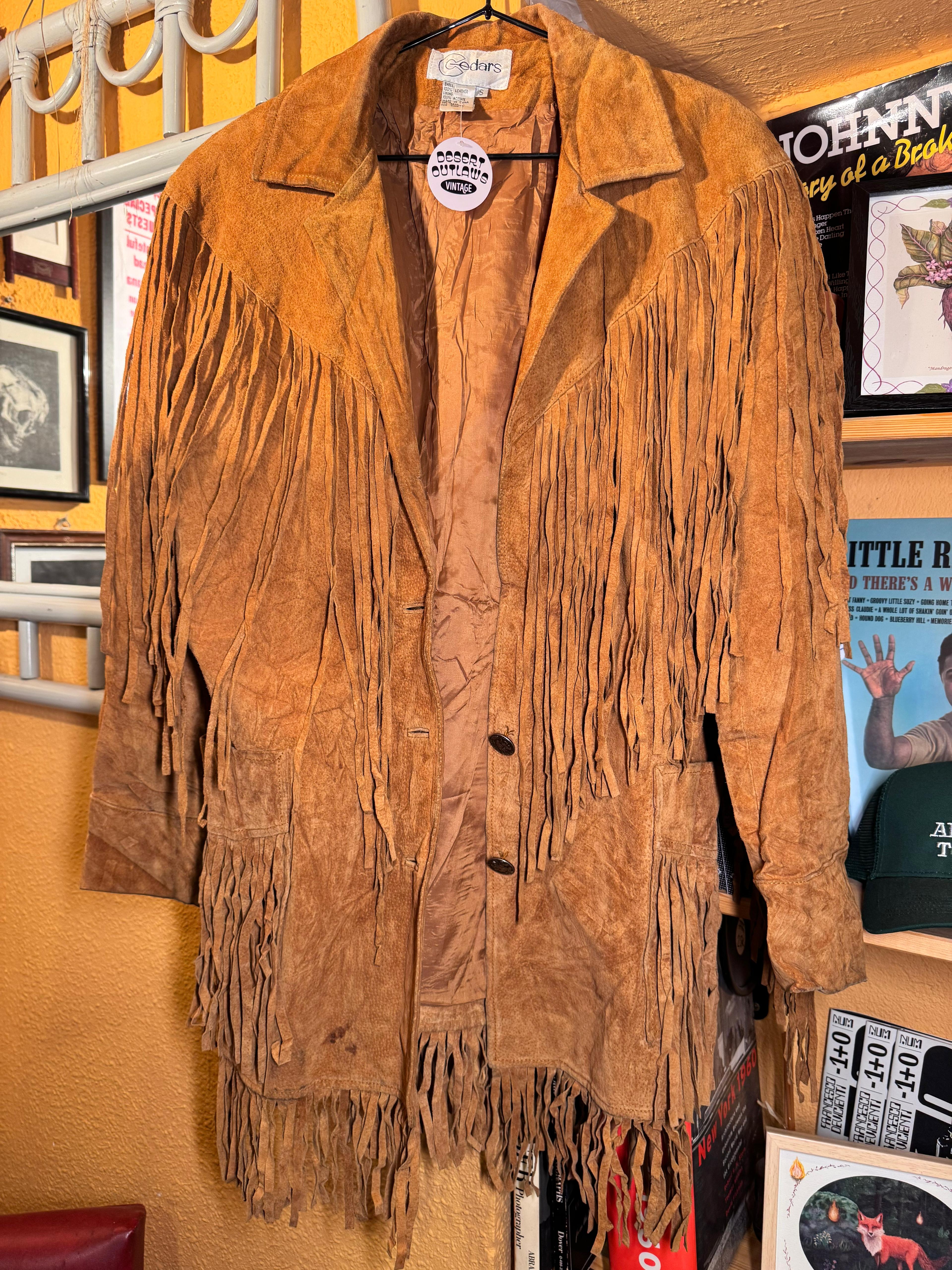 Chaqueta Vintage de Ante con Flecos