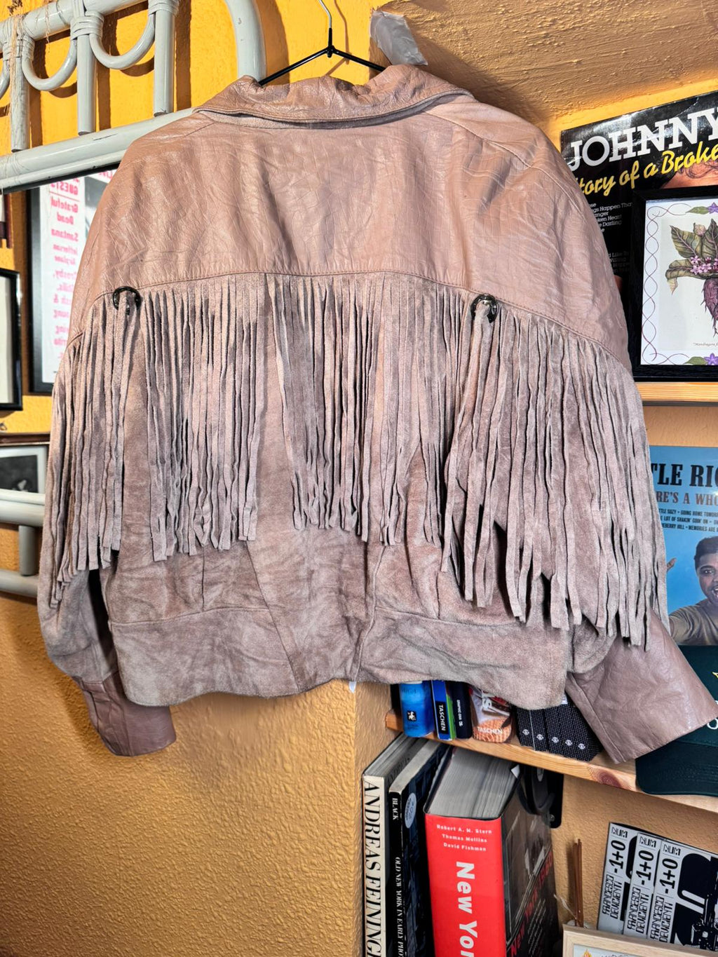 Chaqueta Vintage G-III de Cuero con Flecos