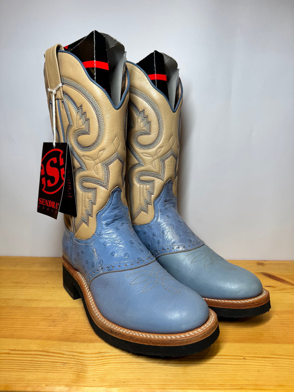 Botas Cowboy Sendra Vintage 90s Piel de Avestruz Talla 38 EU / 7.5 US