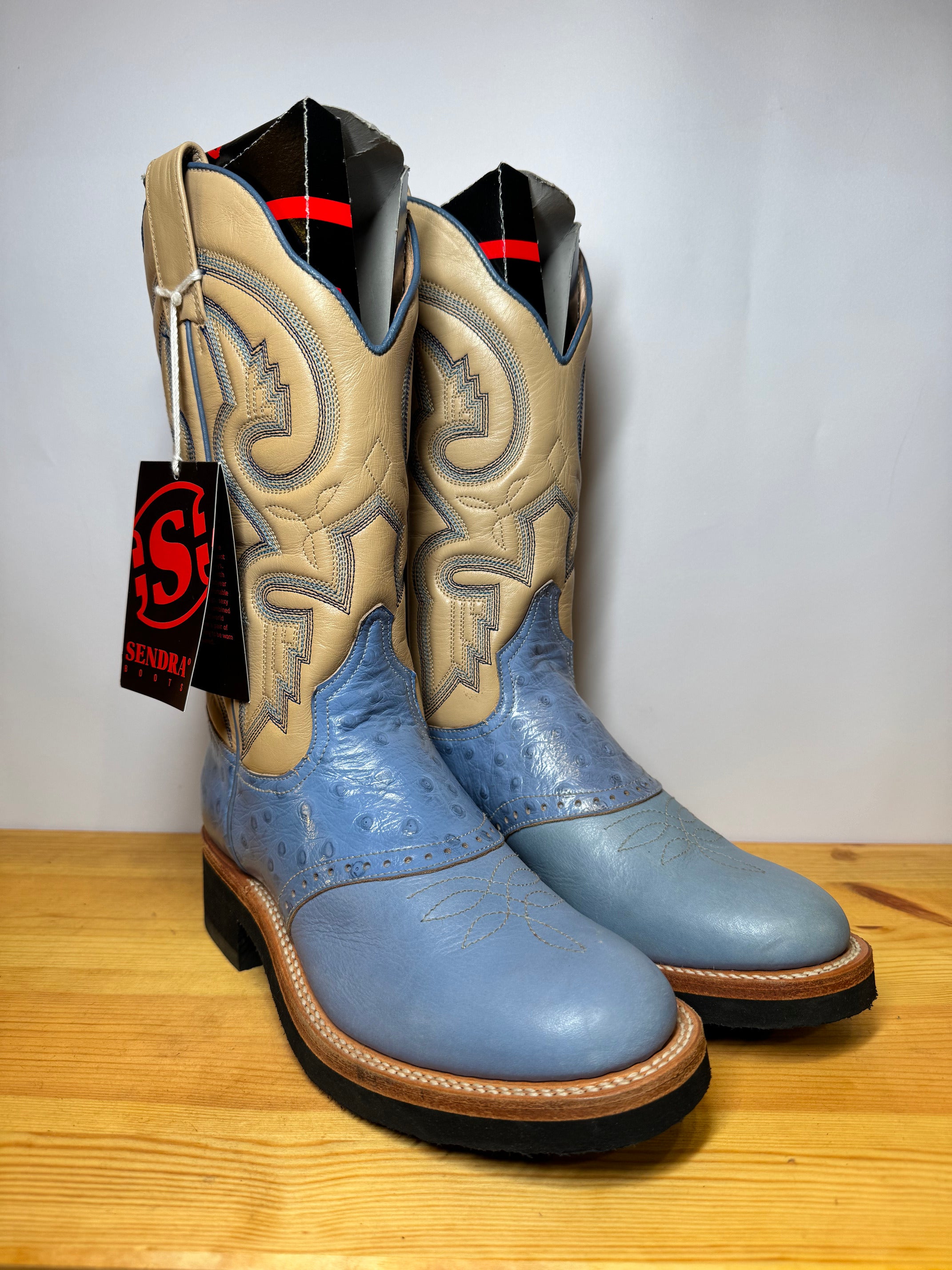 Botas Cowboy Sendra Vintage 90s Piel de Avestruz Talla 38 EU / 7.5 US