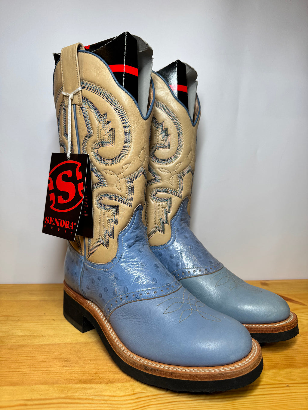 Botas Cowboy Sendra Vintage 90s Piel de Avestruz Talla 38 EU / 7.5 US