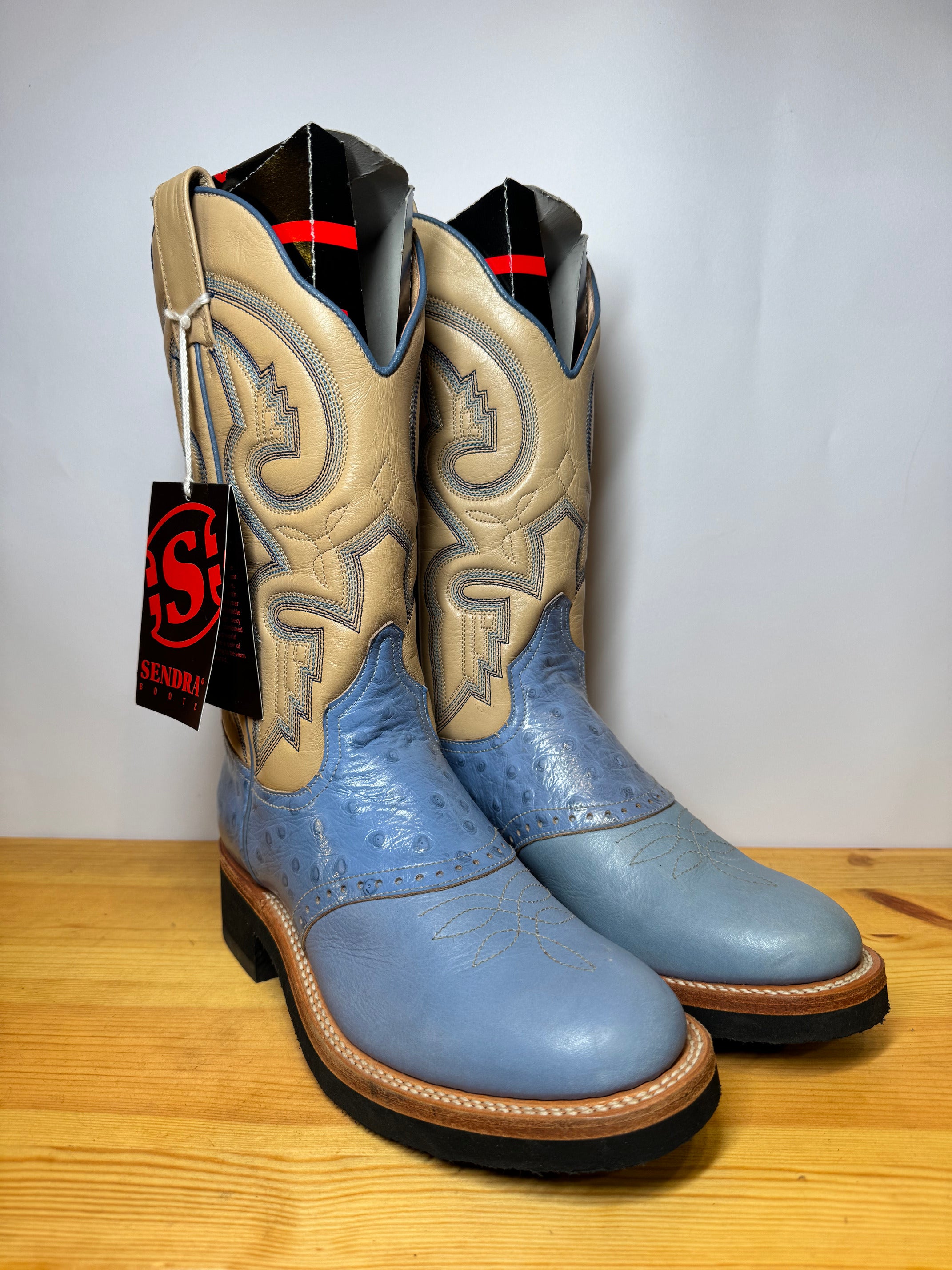 Botas Cowboy Sendra Vintage 90s Piel de Avestruz Talla 38 EU / 7.5 US