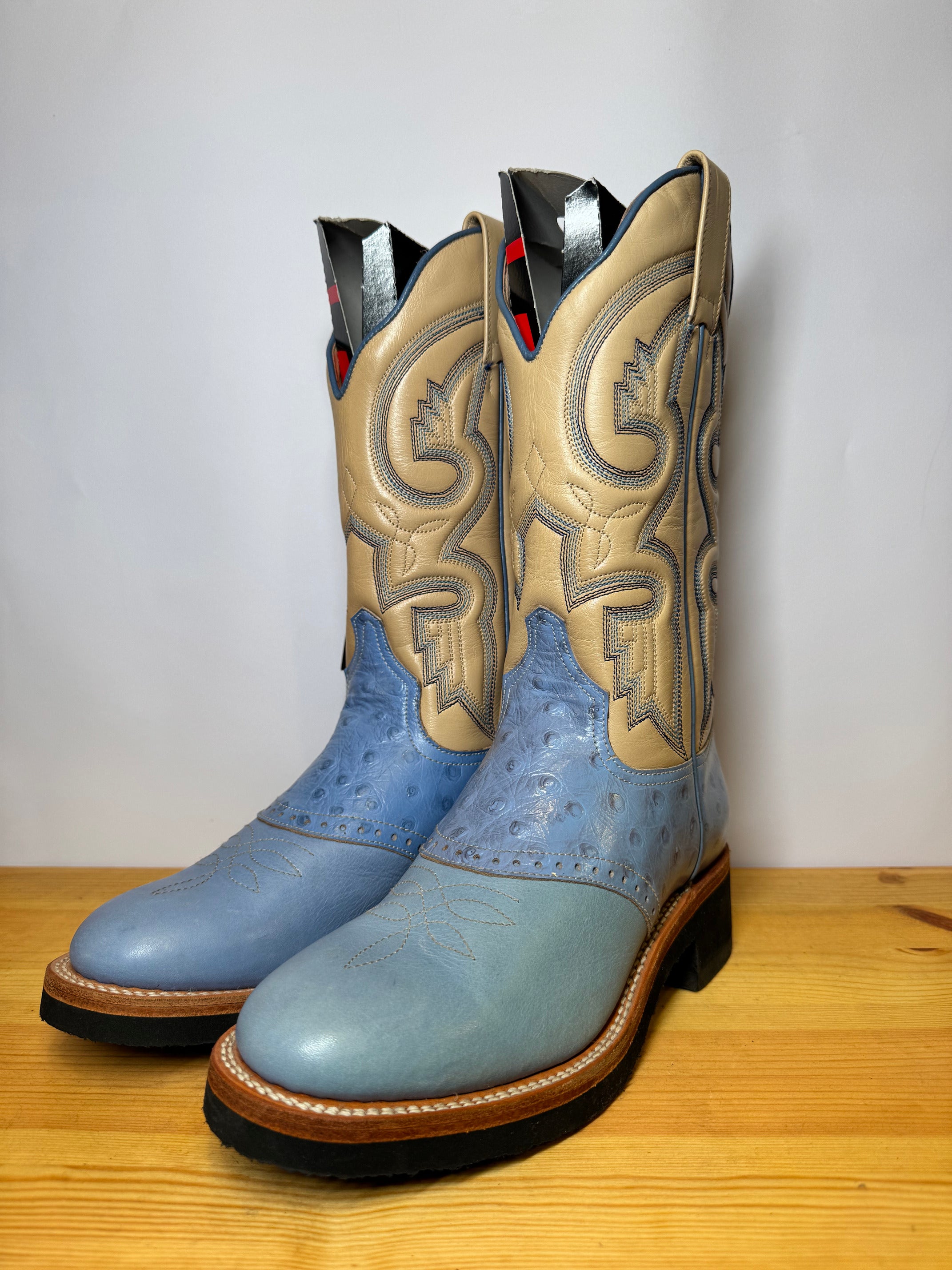 Botas Cowboy Sendra Vintage 90s Piel de Avestruz Talla 38 EU / 7.5 US