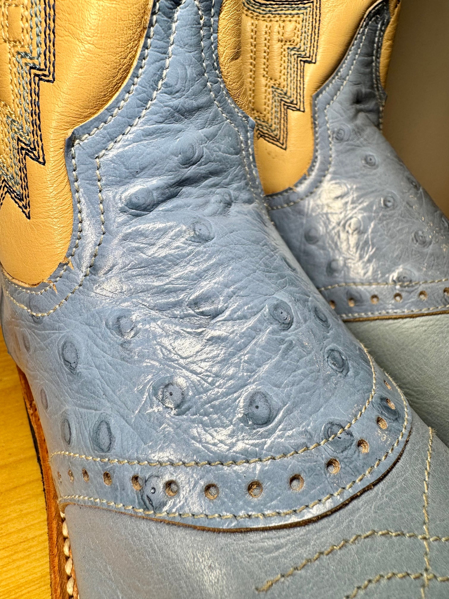 Botas Cowboy Sendra Vintage 90s Piel de Avestruz Talla 38 EU / 7.5 US