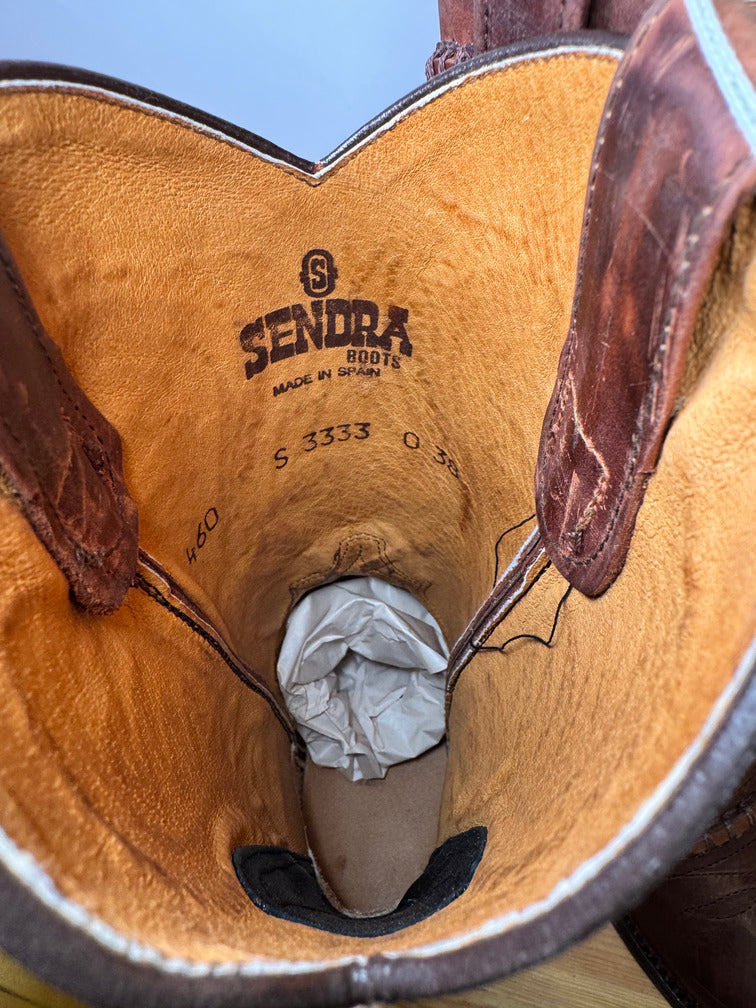 Botas Cowboy Sendra Vintage – Piel Marrón Artesanal Talla 38 EU
