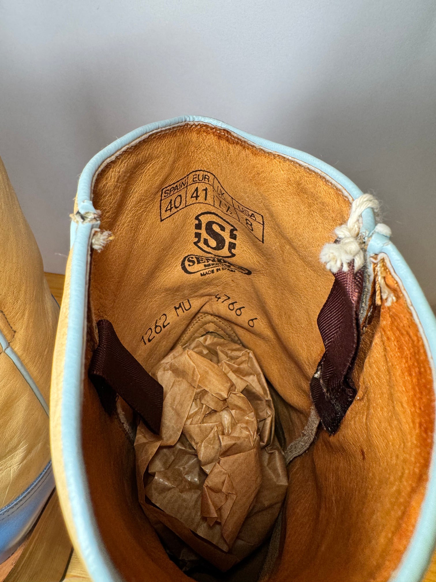 Botas Cowboy Sendra Azul y Beige con Piel de Pitón Talla 40 EU