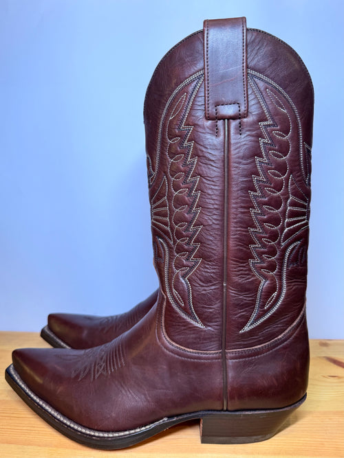 Botas Cowboy Sendra Vintage Marrón – Bordados Alas y Corazón Talla 40 EU