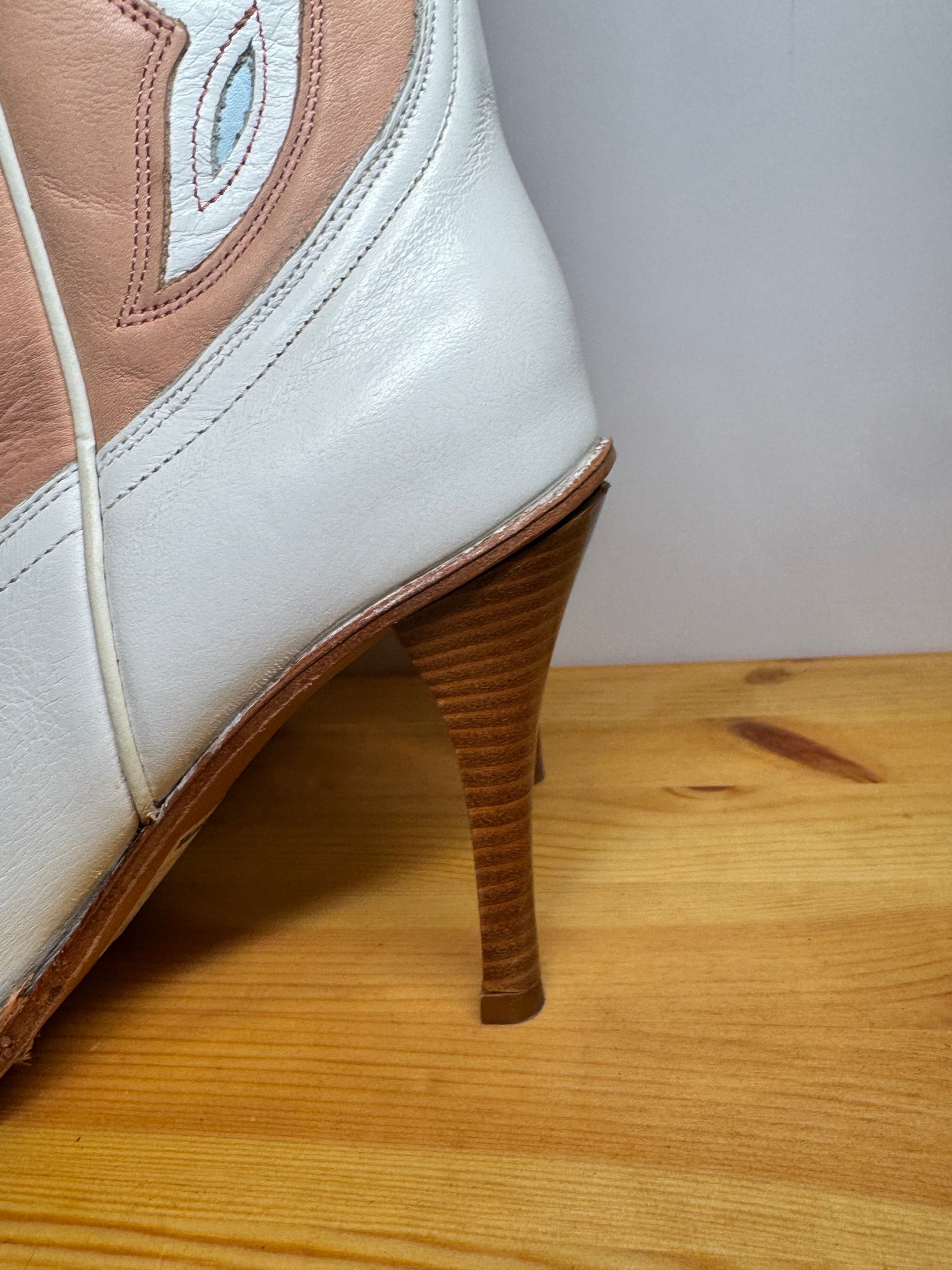 Botas Sendra Cowboy Mujer – Blanco & Rosa Pastel Tacón Alto Talla 39 EU - 8 EU