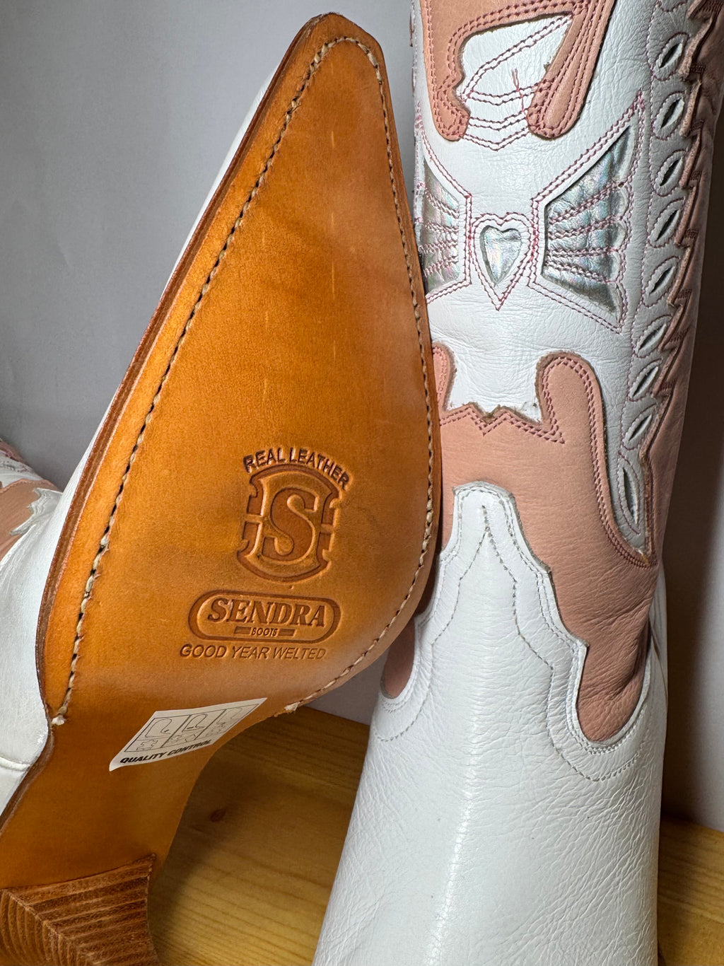 Botas Sendra Cowboy Mujer – Blanco & Rosa Pastel Tacón Alto Talla 39 EU - 8 EU