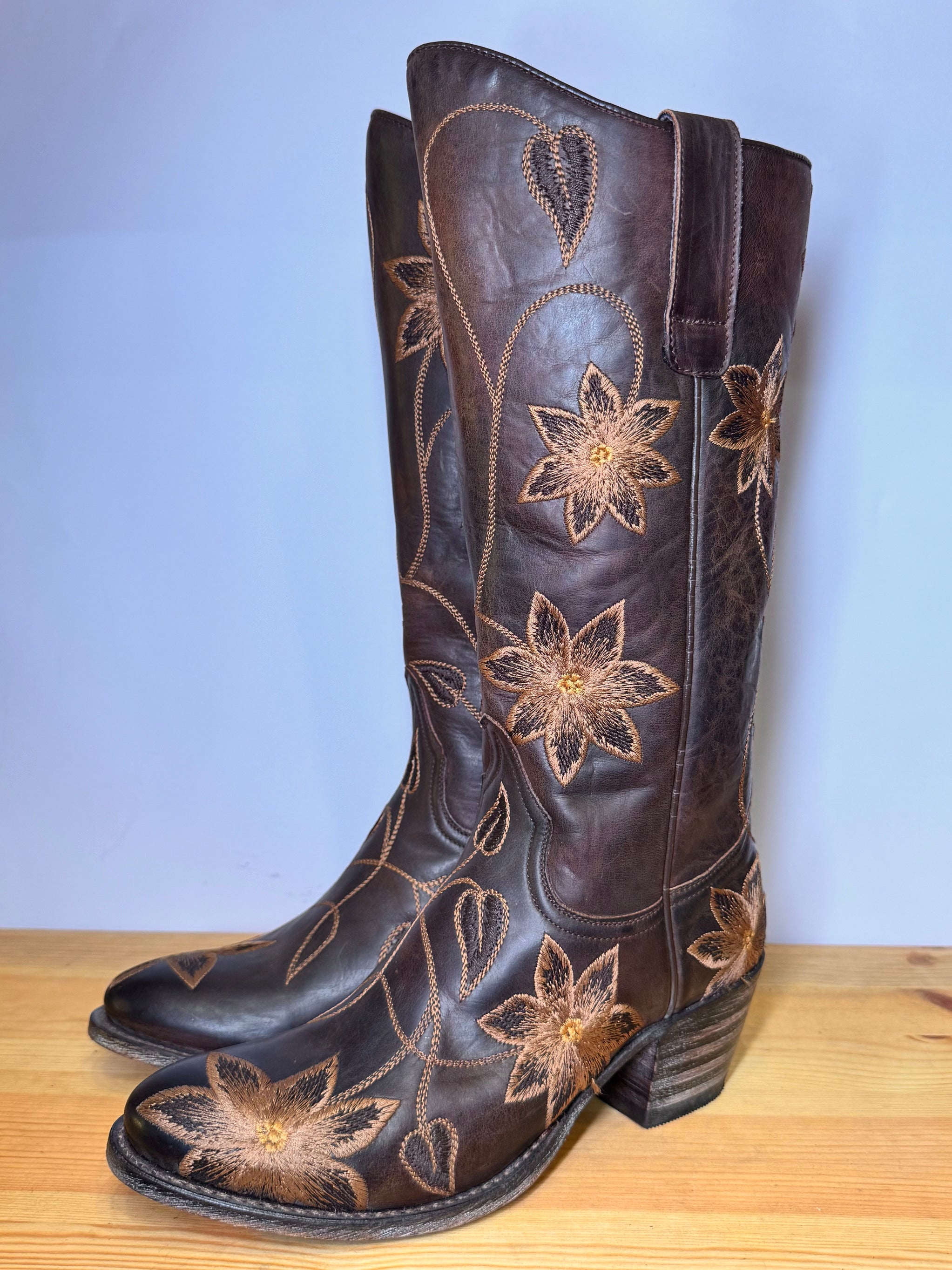 Botas Sendra Cowboy Vintage Bordado Flor – Talla 37 EU