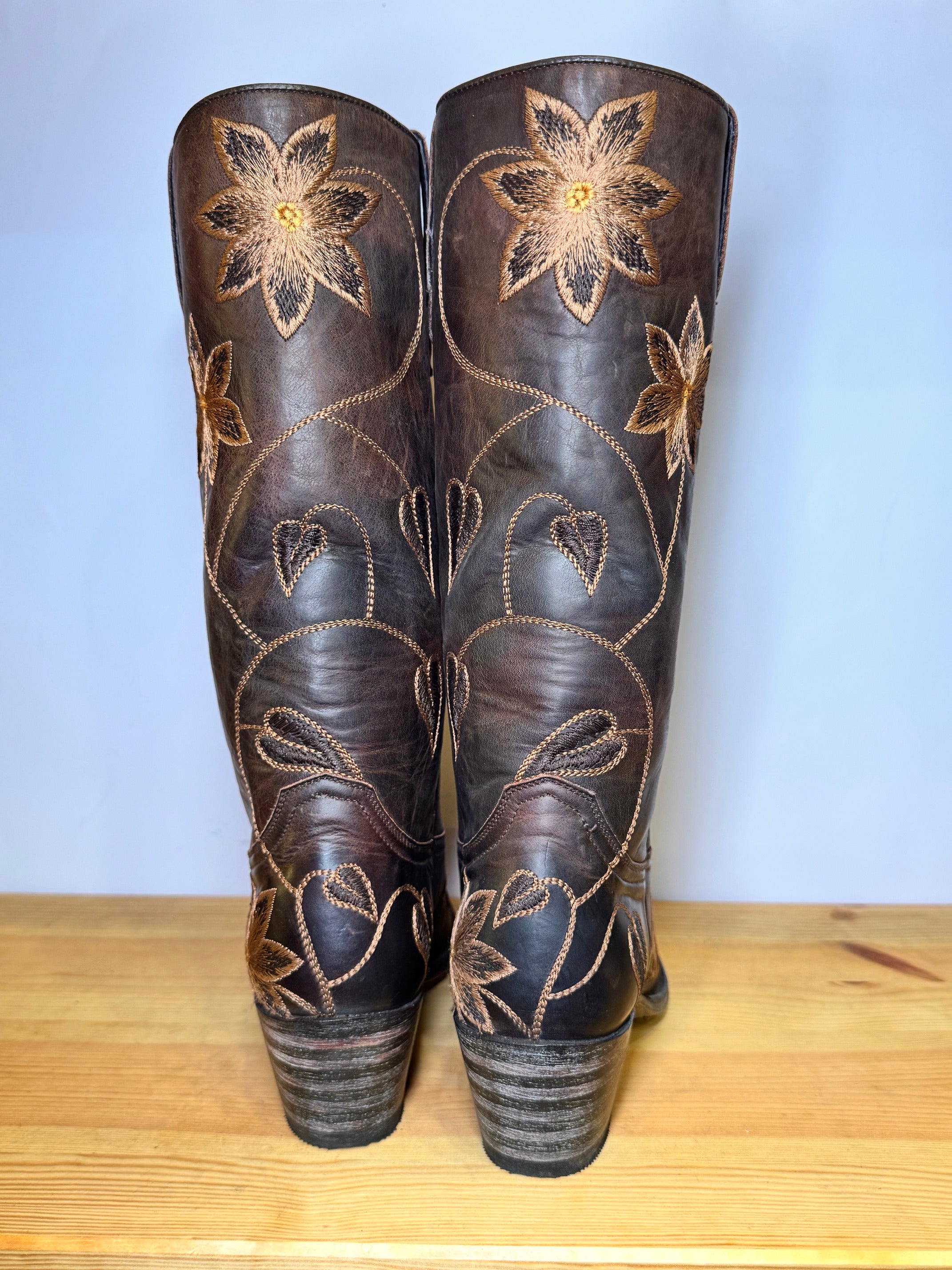 Botas Sendra Cowboy Vintage Bordado Flor – Talla 37 EU