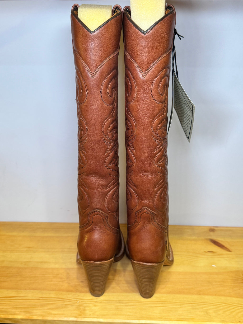 Botas Frye Roots Cowboy Años 90 Piel Marrón Bordado Western Talla 38 EU