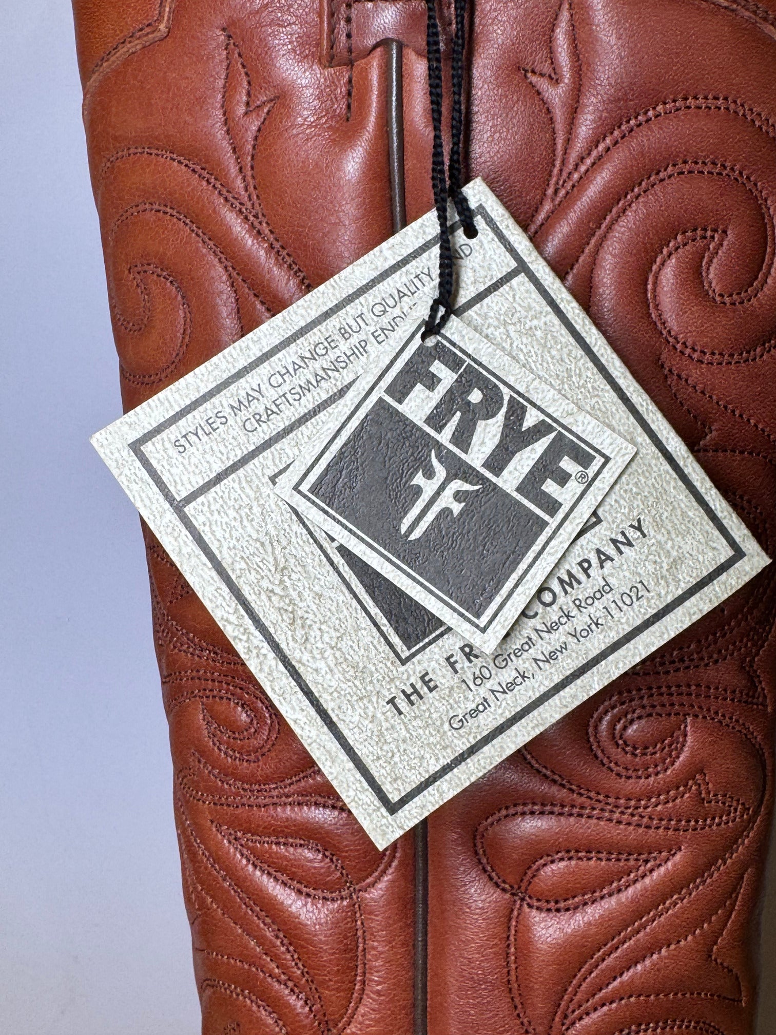 Botas Frye Roots Cowboy Años 90 Piel Marrón Bordado Western Talla 38 EU