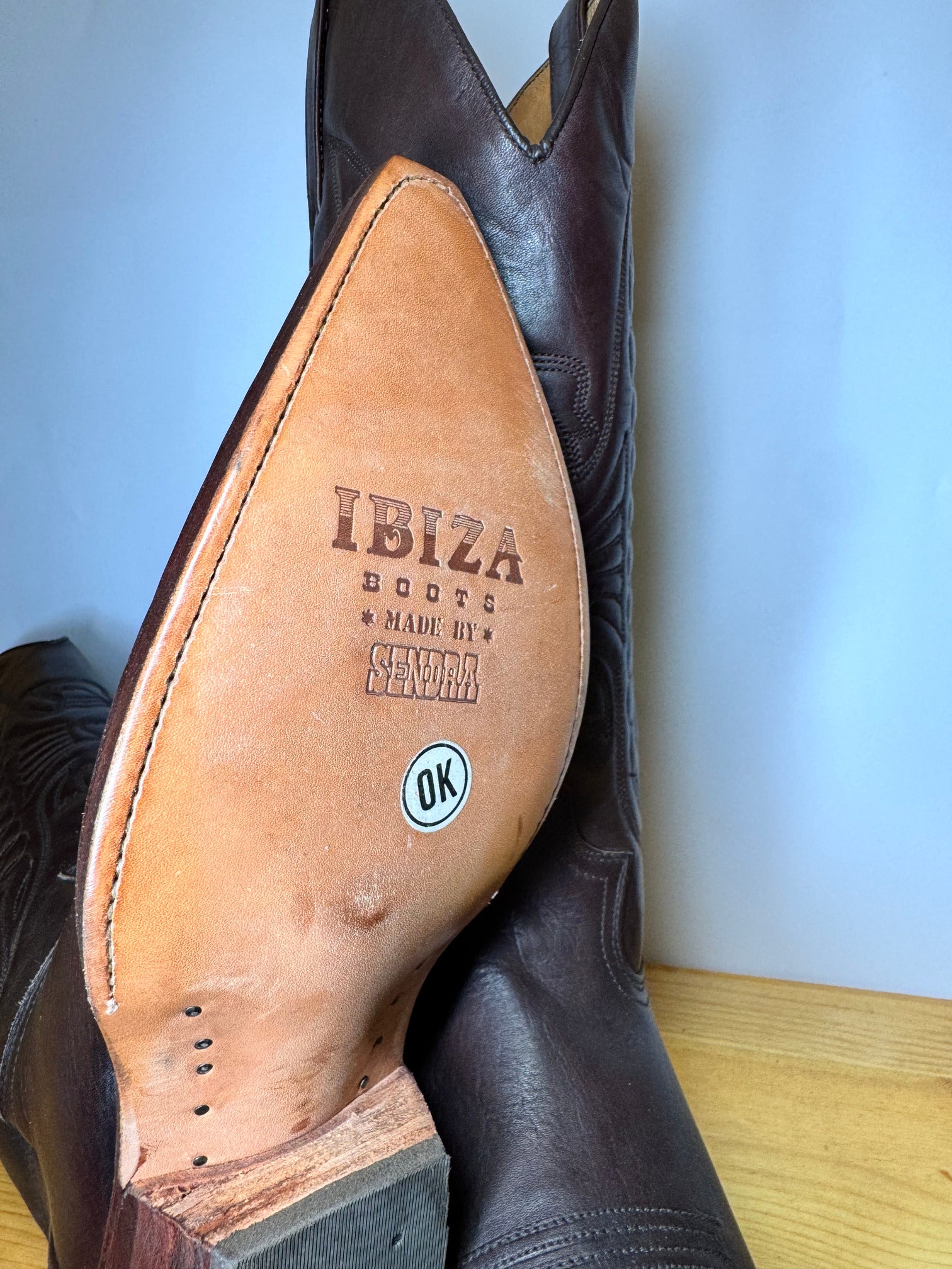Botas Cowboy Ibiza Boots by Sendra – Piel Marrón Vintage Talla 44 EU