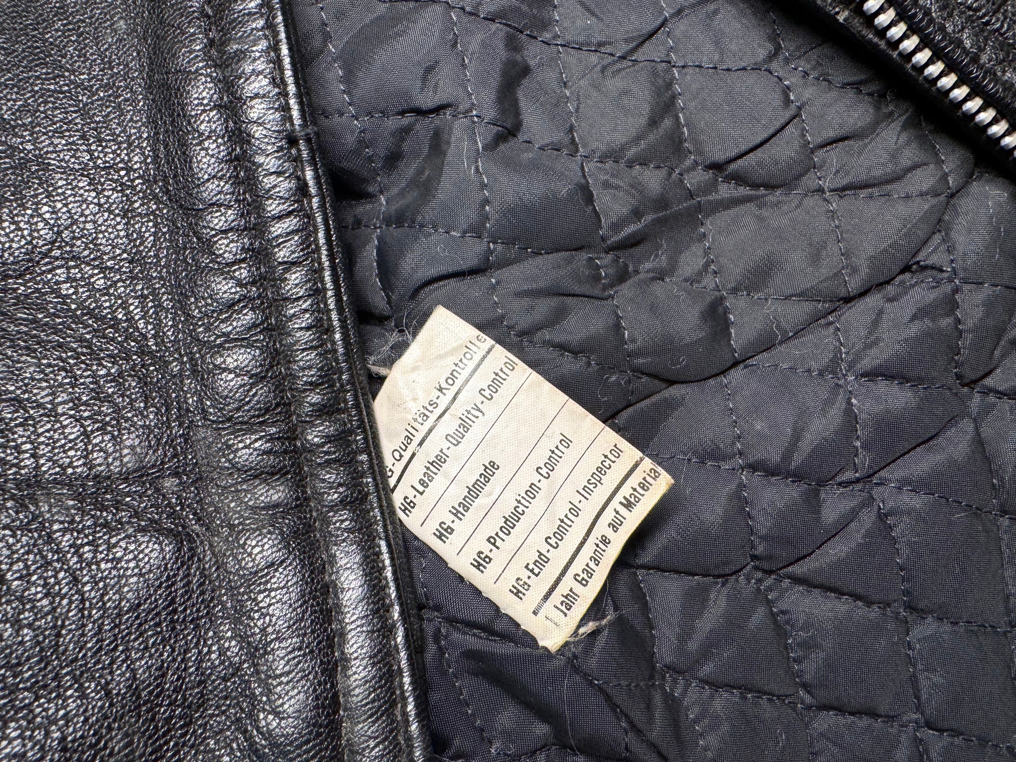 Cazadora Biker Vintage Hein Gericke – Flecos y Tachuelas Piel Negra Talla M