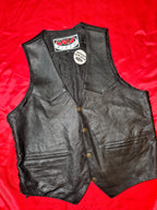 Chaleco Wild Rider de Piel Negra – Estilo Biker/Western Talla M