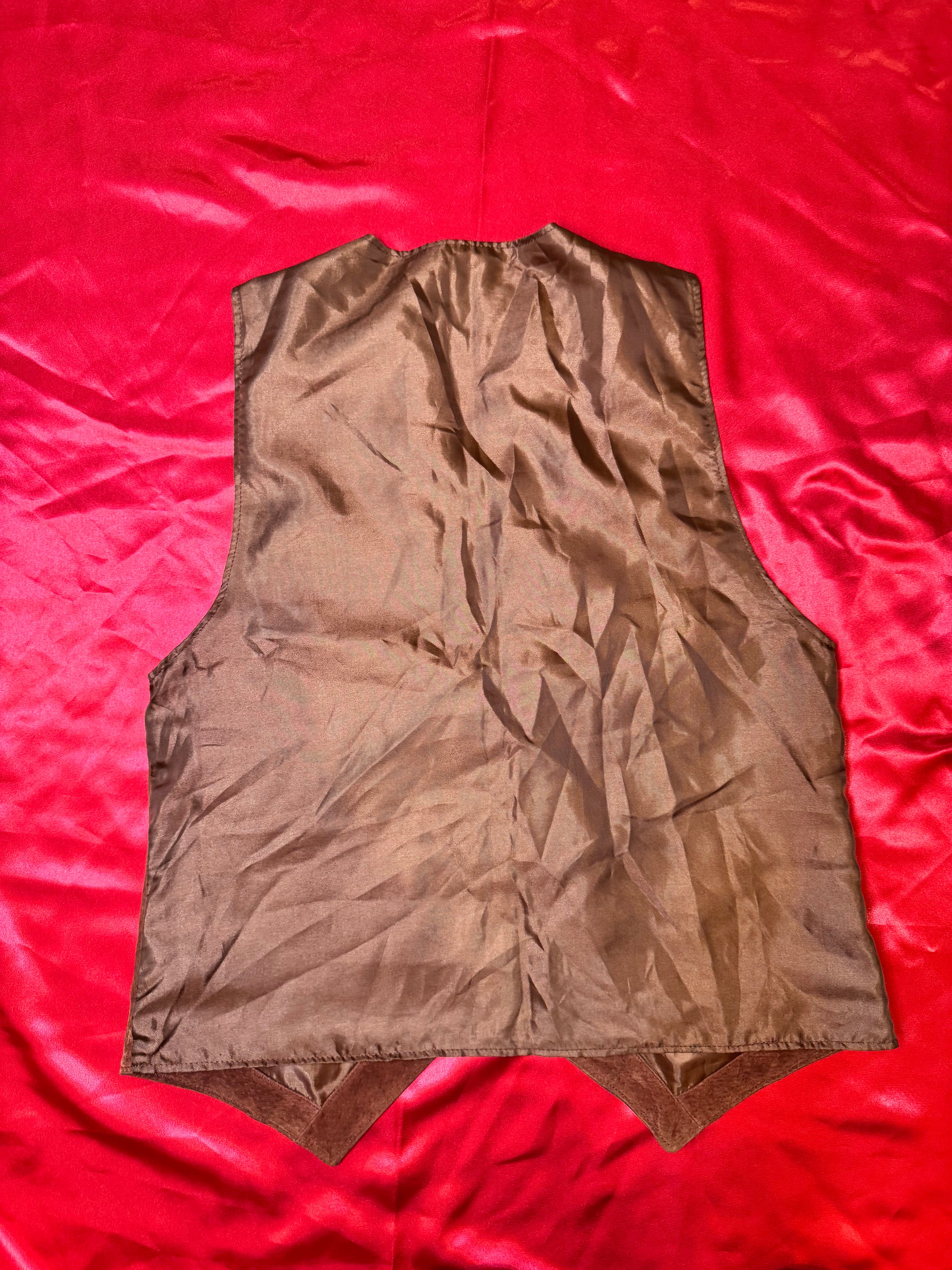 Chaleco Vintage Cowboy Ante Marrón "DON'T STOP" – Talla L