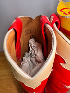 Botas Sendra Cowboy Rojas de Piel con Estrellas Beige – Hechas en España Talla 39