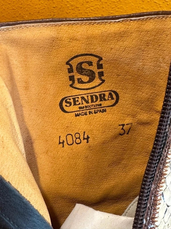 Botas Sendra Años 70 Vintage Patchwork Serpiente Marrón Beige